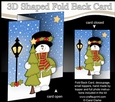 3D Shaped No-Hole Fold Back Christmas Card Mini Kit - Snowman Rio has an Xmas Tree