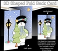 3D Shaped No-Hole Fold Back Christmas Card Mini Kit - Snowman Rio has an Xmas Tree