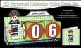 3D Everlasting Perpetual Calendar Desk Set Kit - Rugby Boy