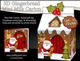 3D Christmas Milk Carton Gingerbread House Treat Box Mini Kit - Santa has his Sack of Presents