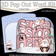 3D Pop Out Christmas Word Card Kit - SANTA STOP HERE with Santa