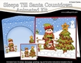 3D Animated Sleeps Till Santa Christmas Tree Countdown Card Kit - Little Elf has a Sack of Christmas Presents