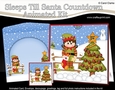 3D Animated Sleeps Till Santa Christmas Tree Countdown Card Kit - Little Elf has a Christmas Stocking