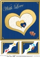 8 x 8 Elegant Hearts Scalloped corner Topper