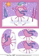 A5 Cute Christmas Poodle Dog Oval Pyramage Topper