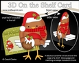 3D Christmas On the Shelf Card Kit - Cute Christmas Bobbin Robin has an Xmas Pudding