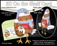 3D Christmas On the Shelf Card Kit - Cute Christmas Bobbin Robin has an Xmas Pudding
