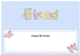 Large DL Happy Birthday FRIEND insert