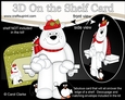 3D Christmas On the Shelf Card Kit - Christmas Ben Polar Bear & Pip Penguin are having a Snowball Fight