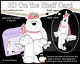 3D Christmas On the Shelf Card Kit - Christmas Ben Polar Bear & Pip Penguin are having a Snowball Fight