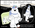 3D Christmas On the Shelf Card Kit - Christmas Ben Polar Bear & Pip Penguin are having a Snowball Fight