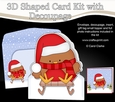 3D Shaped Christmas Card Kit  - Cute Little Sledging  Bobbin Robin