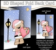 3D Shaped No-Hole Fold Back Christmas Card Mini Kit - Livvy Bear is in Love