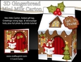 3D Christmas Milk Carton Gingerbread House Treat Box Mini Kit - Rudolph is Carol Singing