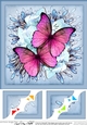8 x 8 Butterflies & Flowers Scalloped Corner Topper