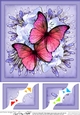 8 x 8 Butterflies & Flowers Scalloped Corner Topper