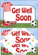 A5 GET WELL SOON Football Scallop Corners and Pyramage