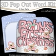 3D Pop Out Christmas Word Card Kit -BABYS FIRST CHRISTMAS with Livvy Bear