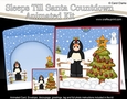 3D Animated Sleeps Till Santa Christmas Tree Countdown Card Kit - Fancy Dress Penguin