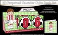 3D Everlasting Perpetual Calendar Desk Set Kit - Football Boy