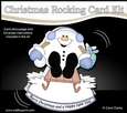 3D Shaped Rocking Christmas Card Mini Kit - Snowball Sam is having fun on his Sledge