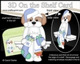 3D Christmas On the Shelf Card Kit - Christmas Cavachon Dog has an Xmas Stocking