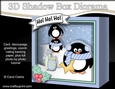 3D Christmas Diorama Shadow Box Card Mini Kit - Cute Christmas Pip Penguin & Friends