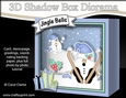 3D Christmas Diorama Shadow Box Card Mini Kit - OOps Snowball Sam goes Skiing