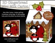3D Christmas Milk Carton Gingerbread House Treat Box Mini Kit - Pip Penguin & Friend are having a Snowball Fight