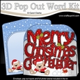 3D Pop Out Christmas Word Card Kit - Merry Christmas GRANDDAUGHTER with Livvy Bear