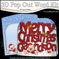 3D Pop Out Christmas Word Card Kit - Merry Christmas GRANDSON with Livvy Bear