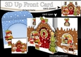 3D Up Front Card Kit - Little Elf is at the Christmas Gingerbread House