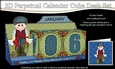 3D Everlasting Perpetual Calendar Desk Set Kit - Fishing Man