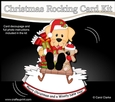 3D Shaped Rocking Christmas Card Mini Kit - Cute Little Labrador Dog is having fun on his Sledge