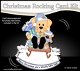 3D Shaped Rocking Christmas Card Mini Kit - Cute Little Labrador Dog is having fun on his Sledge