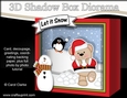 3D Christmas Diorama Shadow Box Card Mini Kit - Livvy Bear is having a Snowball Fight