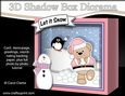 3D Christmas Diorama Shadow Box Card Mini Kit - Livvy Bear is having a Snowball Fight
