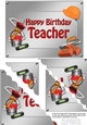 5x7 Handyman Tools Happy Birthday TEACHER Scallop Corner