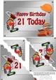 5x7 Handyman Tools Happy Birthday 21 TODAY Scallop Corner