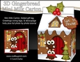 3D Christmas Milk Carton Gingerbread House Treat Box Mini Kit - Little Hoot Owls are Having a Snowball Fight