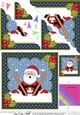 Oops Christmas Santa is Skiing Scallop Corner side stacker Topper