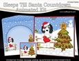 3D Animated Sleeps Till Santa Christmas Tree Countdown Card Kit - Little Springer Spaniel Dog Blue