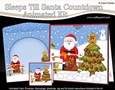 3D Animated Sleeps Till Santa Christmas Tree Countdown Card Kit - Santa has a Sack of Presents