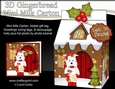 3D Christmas Milk Carton Gingerbread House Treat Box Mini Kit - Jock Westie dog has an Xmas Stocking