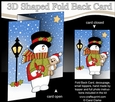 3D Shaped No-Hole Fold Back Christmas Card Mini Kit - Snowman Rio is in Love
