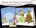3D Animated Sleeps Till Santa Christmas Tree Countdown Card Kit - Denis Dinosaur