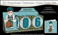 3D Everlasting Perpetual Calendar Desk Set Kit - Golf Man