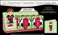 3D Everlasting Perpetual Calendar Desk Set Kit - Bournemouth Football Boy