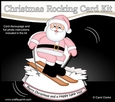 3D Shaped Rocking Christmas Card Mini Kit - Santa is Skiing