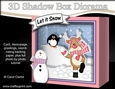 3D Christmas Diorama Shadow Box Card Mini Kit - Rudolph is having a Snowball Fight with Pip Penguin